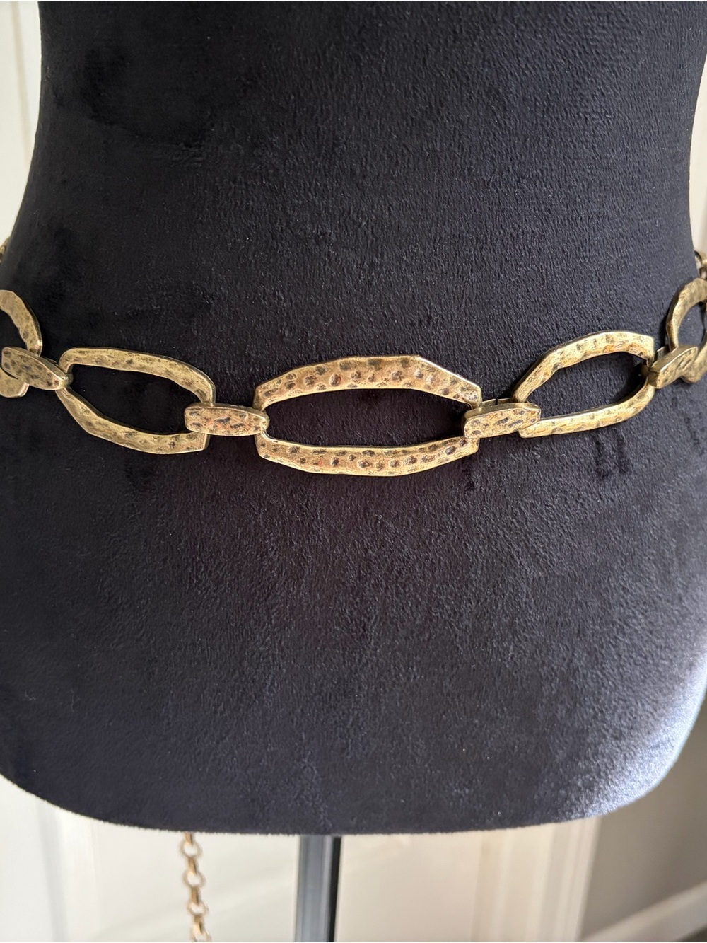 Chico's Hammered Gold Link Chain Waist Belt